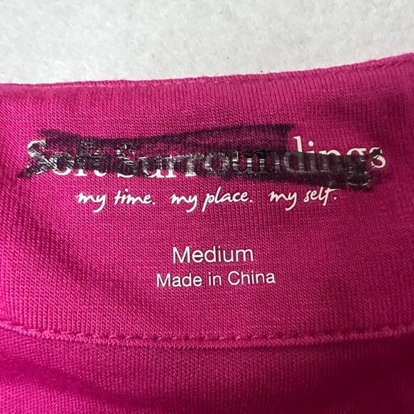 Soft Surroundings Pink Maxi Dress sz M Haylee Asymmetrical Chiffon Trim - Picture 4 of 8